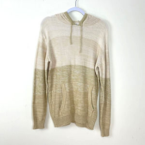 RPI Tan Beige Colorblock Hoodie Pullover Knitted Top NWOT Size Small